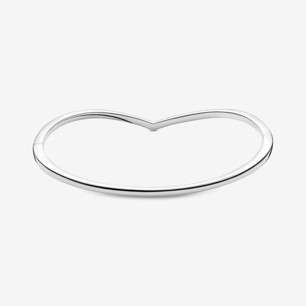 Bangle – Sterling Silver – Polished Wishbone