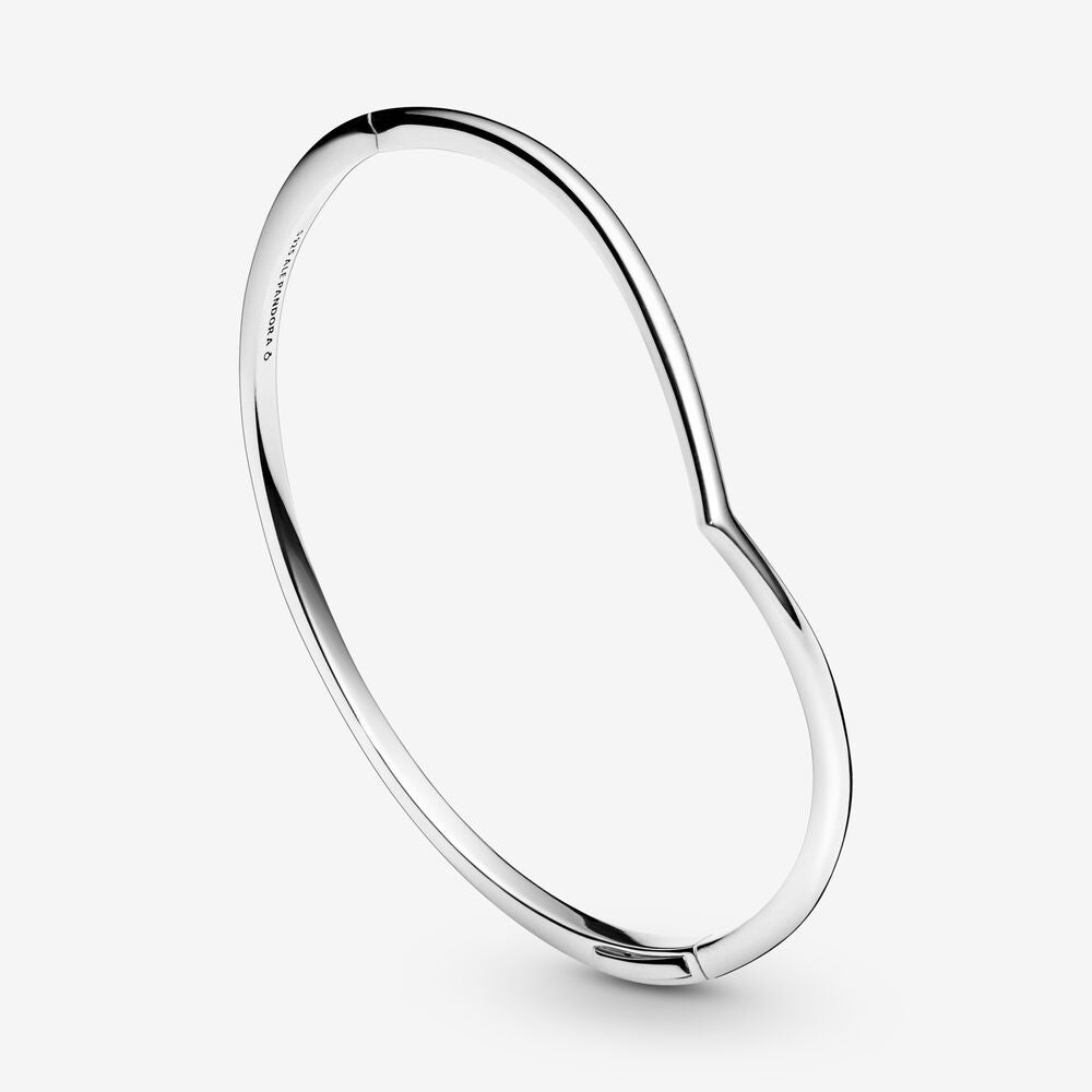 Bangle – Sterling Silver – Polished Wishbone