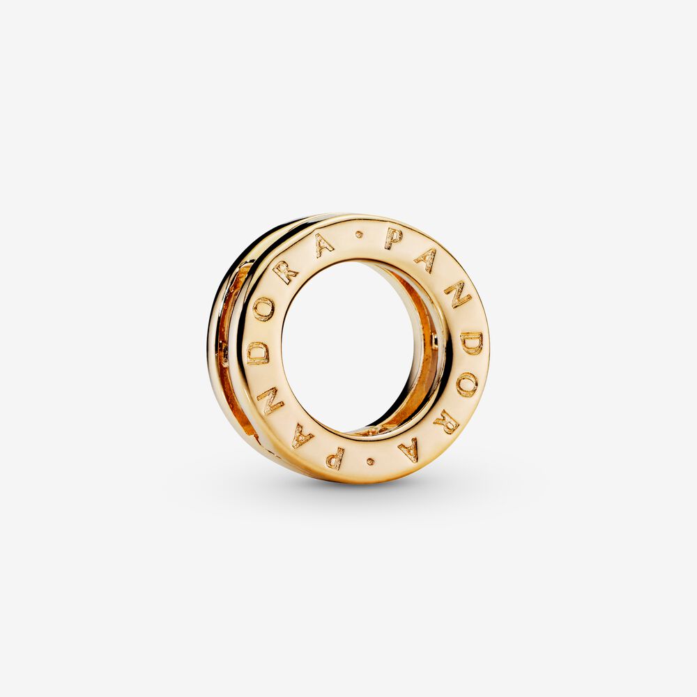 Clip Charm – 14k Gold-Plated – Pandora Logo Circle
