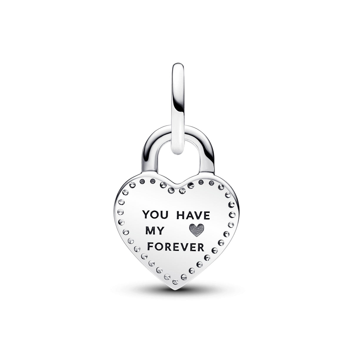 Dangle Charm – 14k Rose Gold-Plated – Two-tone Twistable Heart Padlock Double
