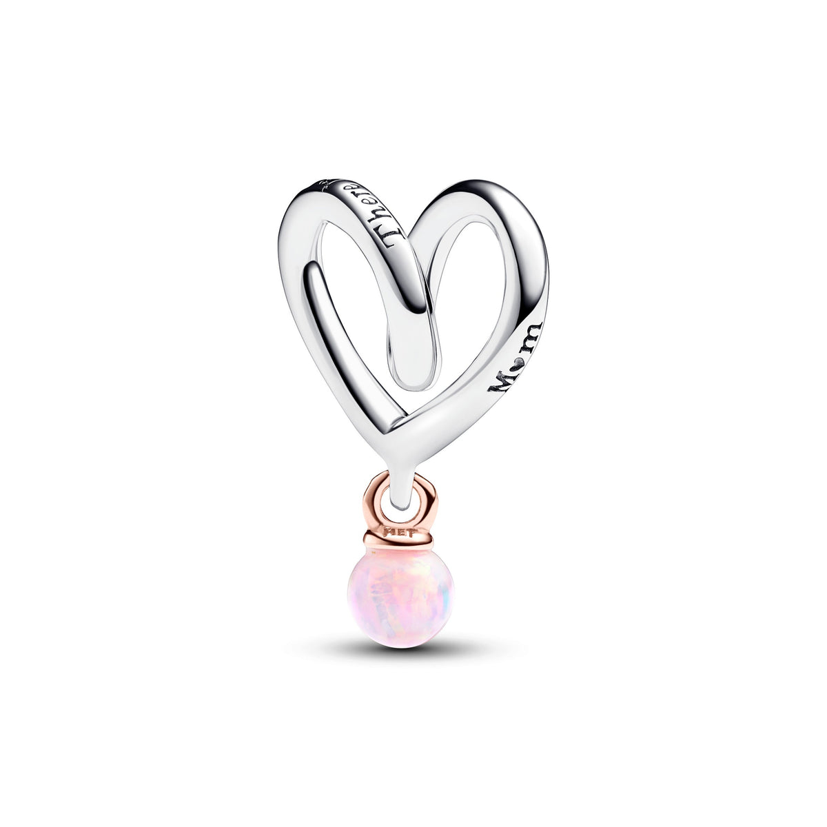 Charm – 14k Rose Gold-Plated – Two-tone Wrapped Heart
