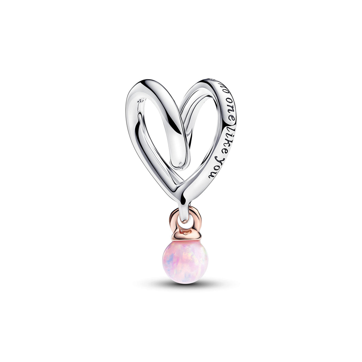Charm – 14k Rose Gold-Plated – Two-tone Wrapped Heart