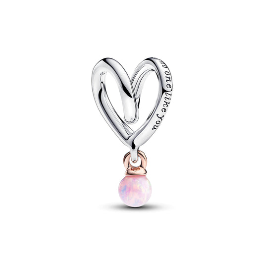 Charm – 14k Rose Gold-Plated – Two-tone Wrapped Heart