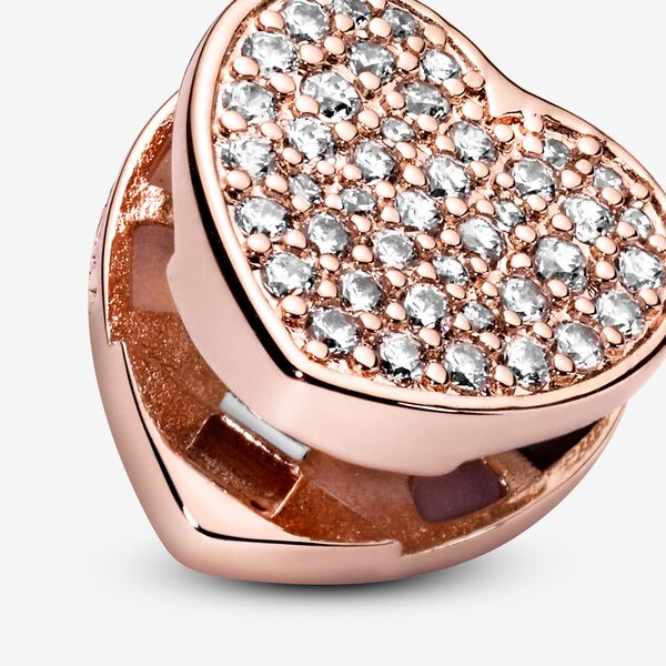 Clip Charm – 14k Rose Gold-Plated – Pavé Heart