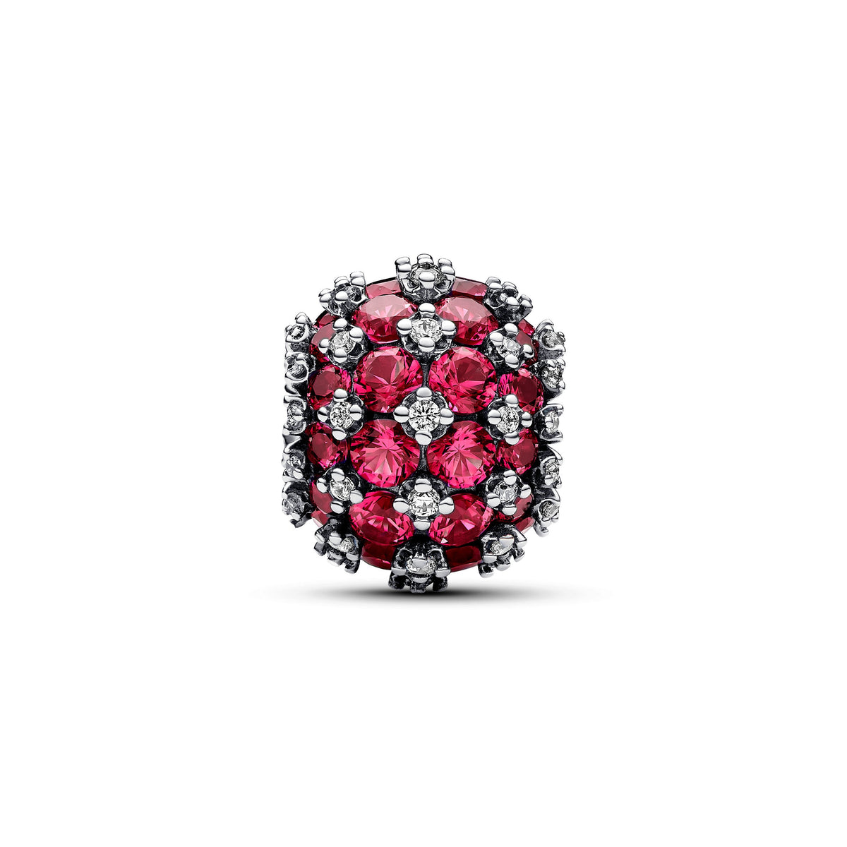 Charm – Sterling Silver – Sparkling Pavé Round Pink