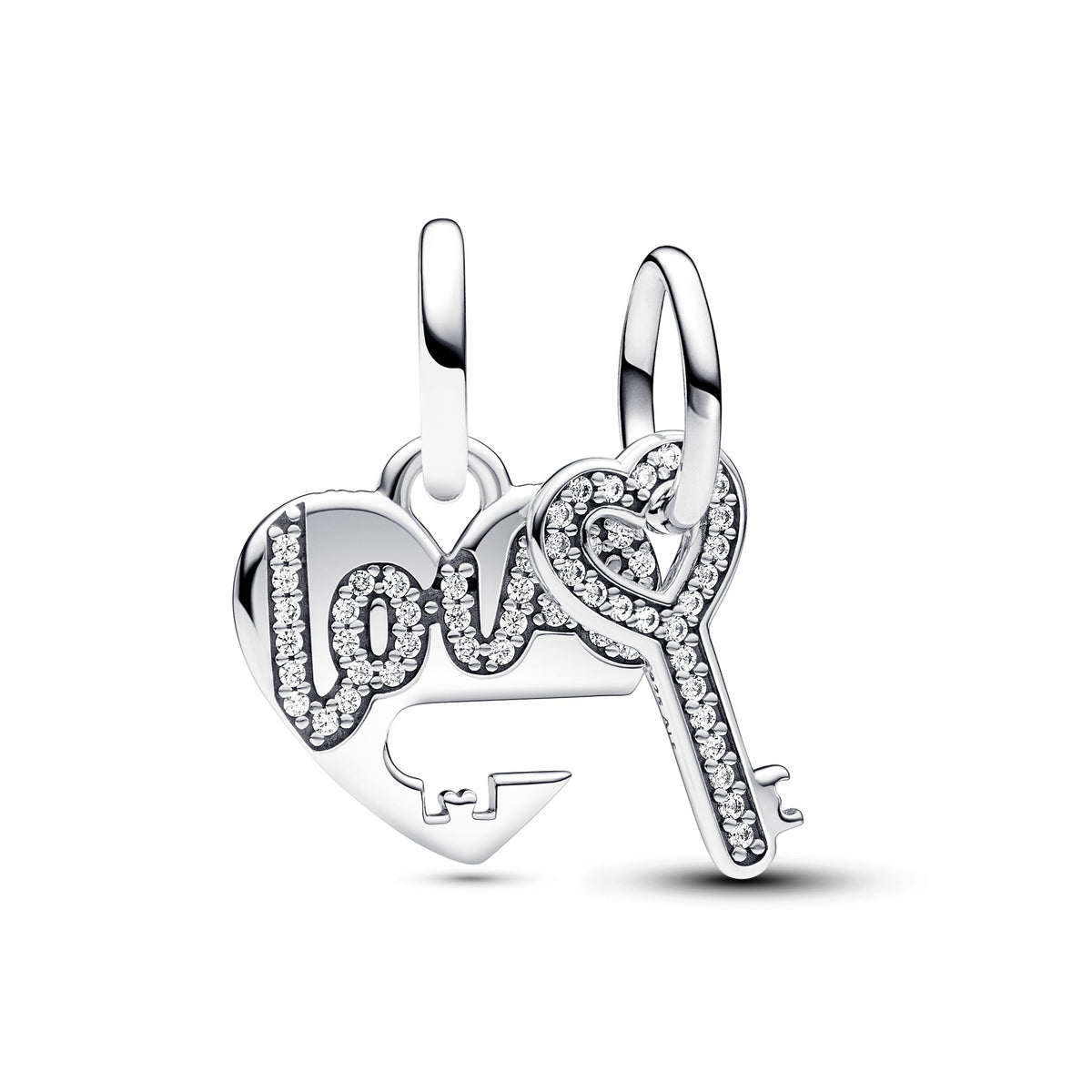 Dangle Charm – Splittable Heart & Key