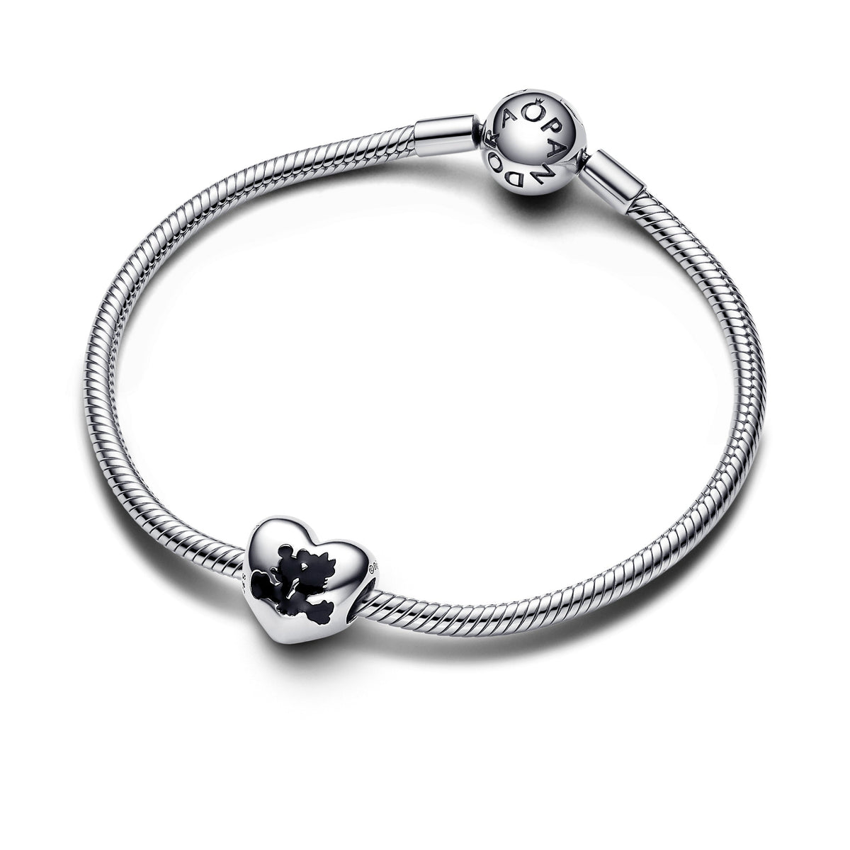 Charm – Sterling Silver – Disney Mickey Mouse & Minnie Mouse Heart