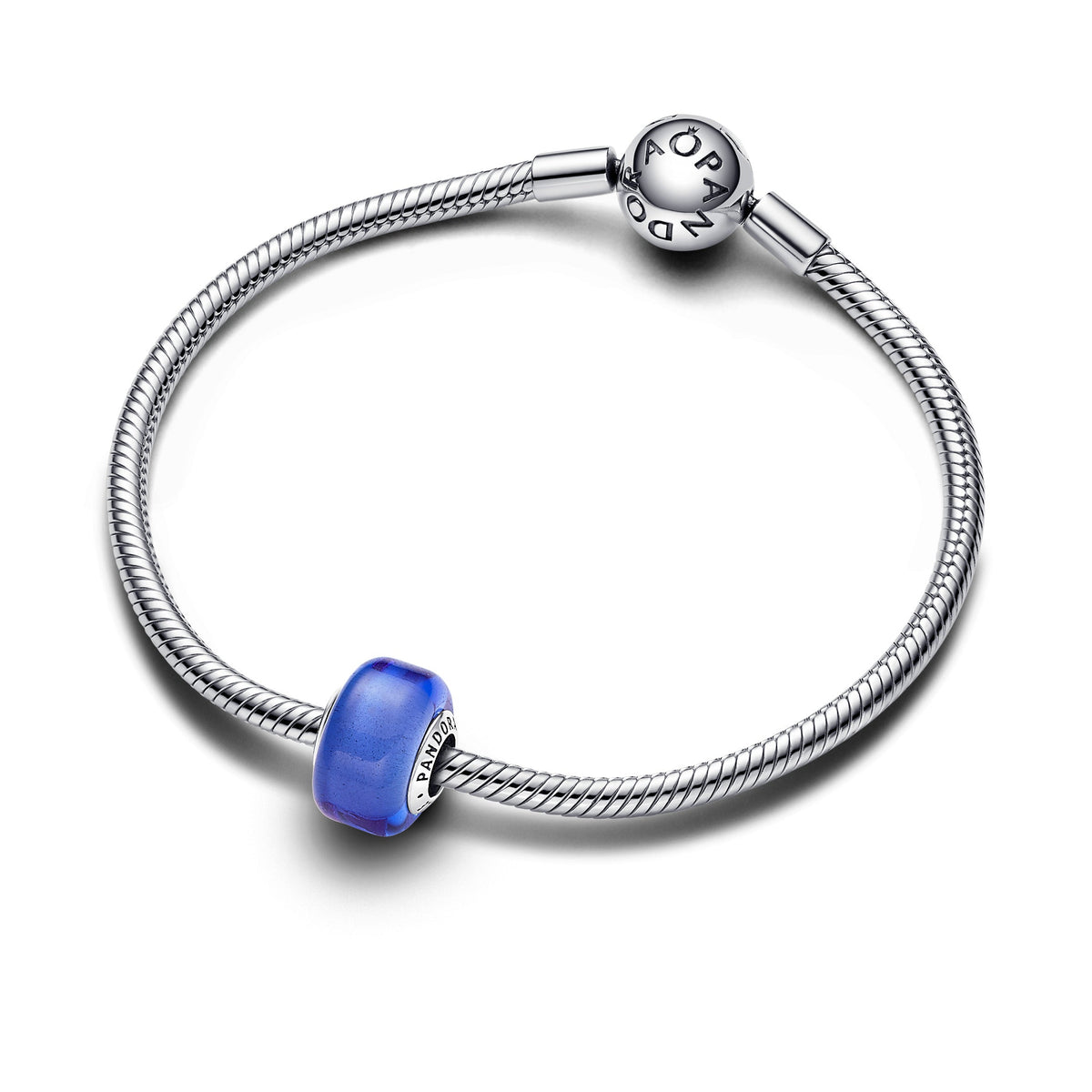 Charm – Sterling Silver – Blue Mini Murano Glass