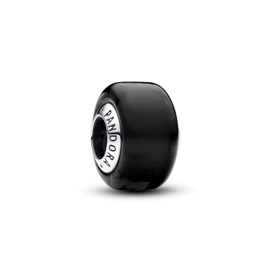 Charm – Sterling Silver – Black Mini Murano Glass