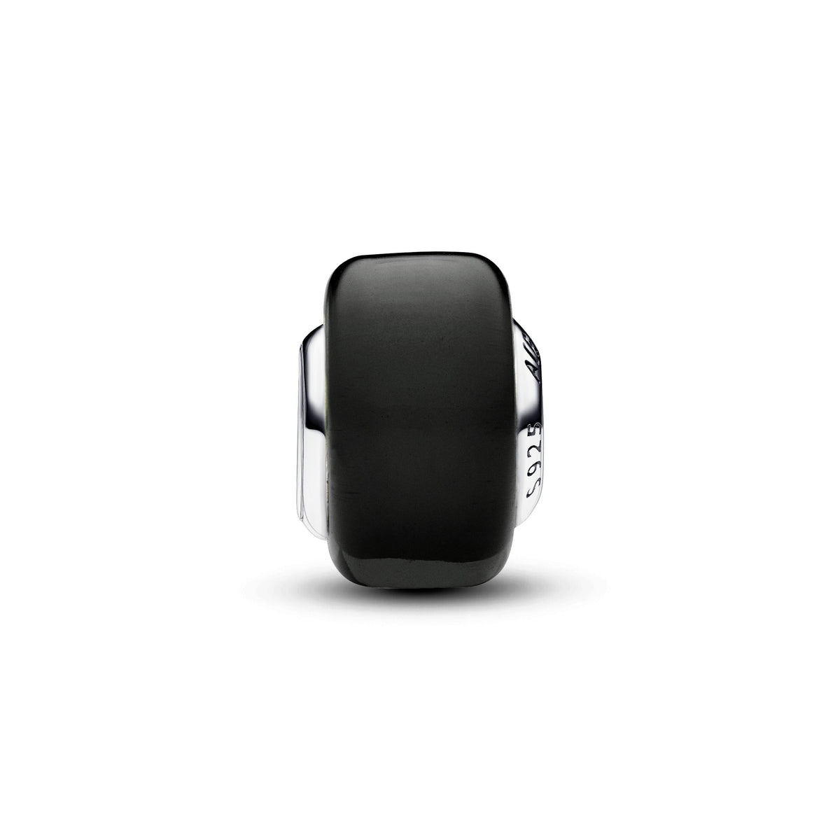 Charm – Sterling Silver – Black Mini Murano Glass