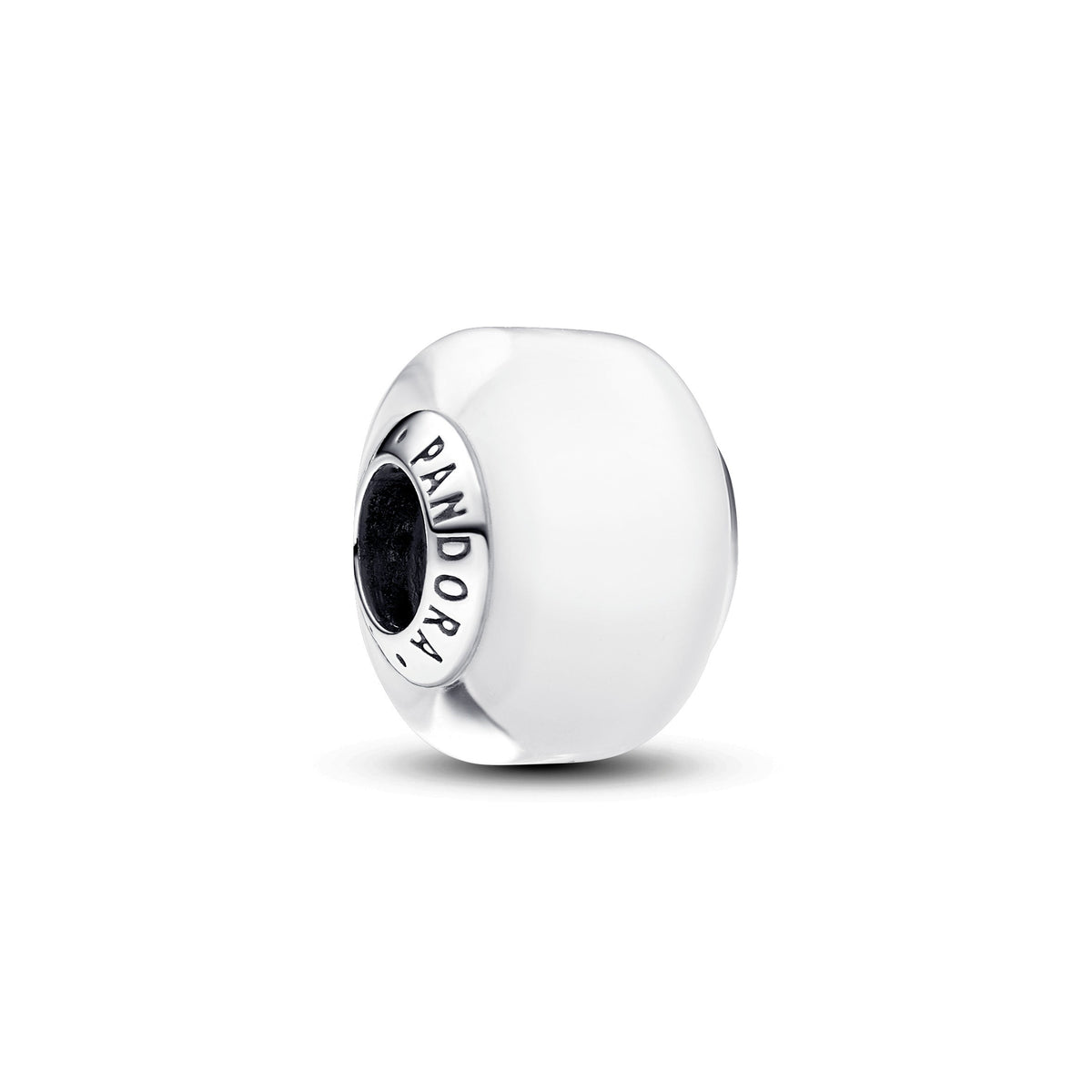 Charm – Sterling Silver – White Mini Murano Glass