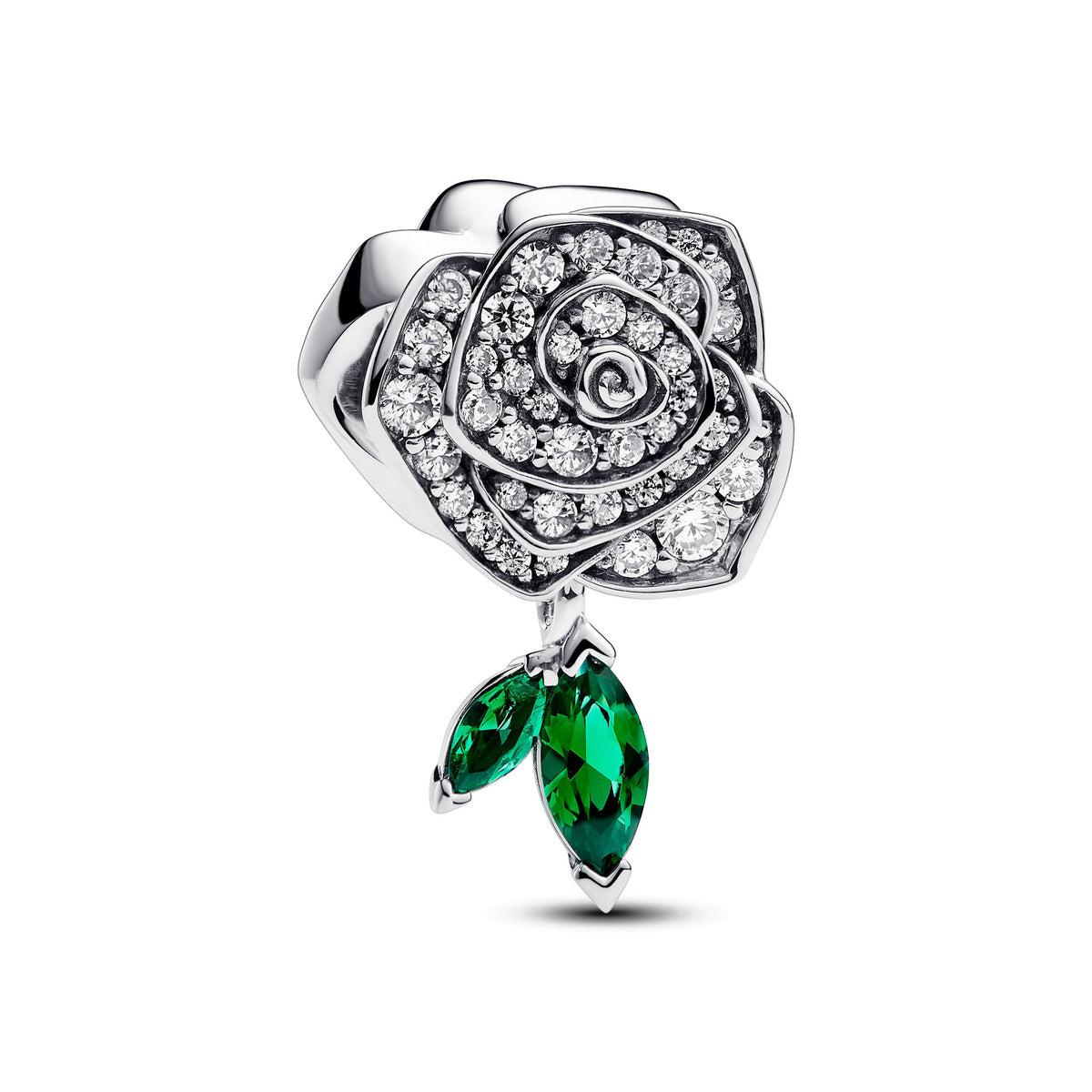 Charm – Sterling Silver – Sparkling Rose in Bloom