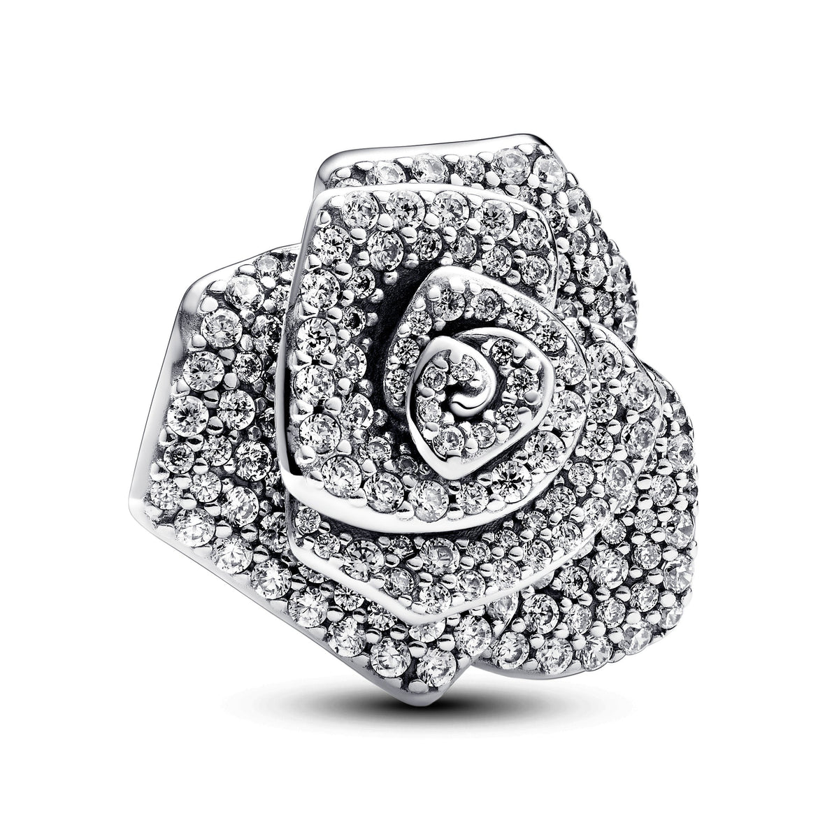 Charm – Sterling Silver – Sparkling Rose in Bloom Oversized