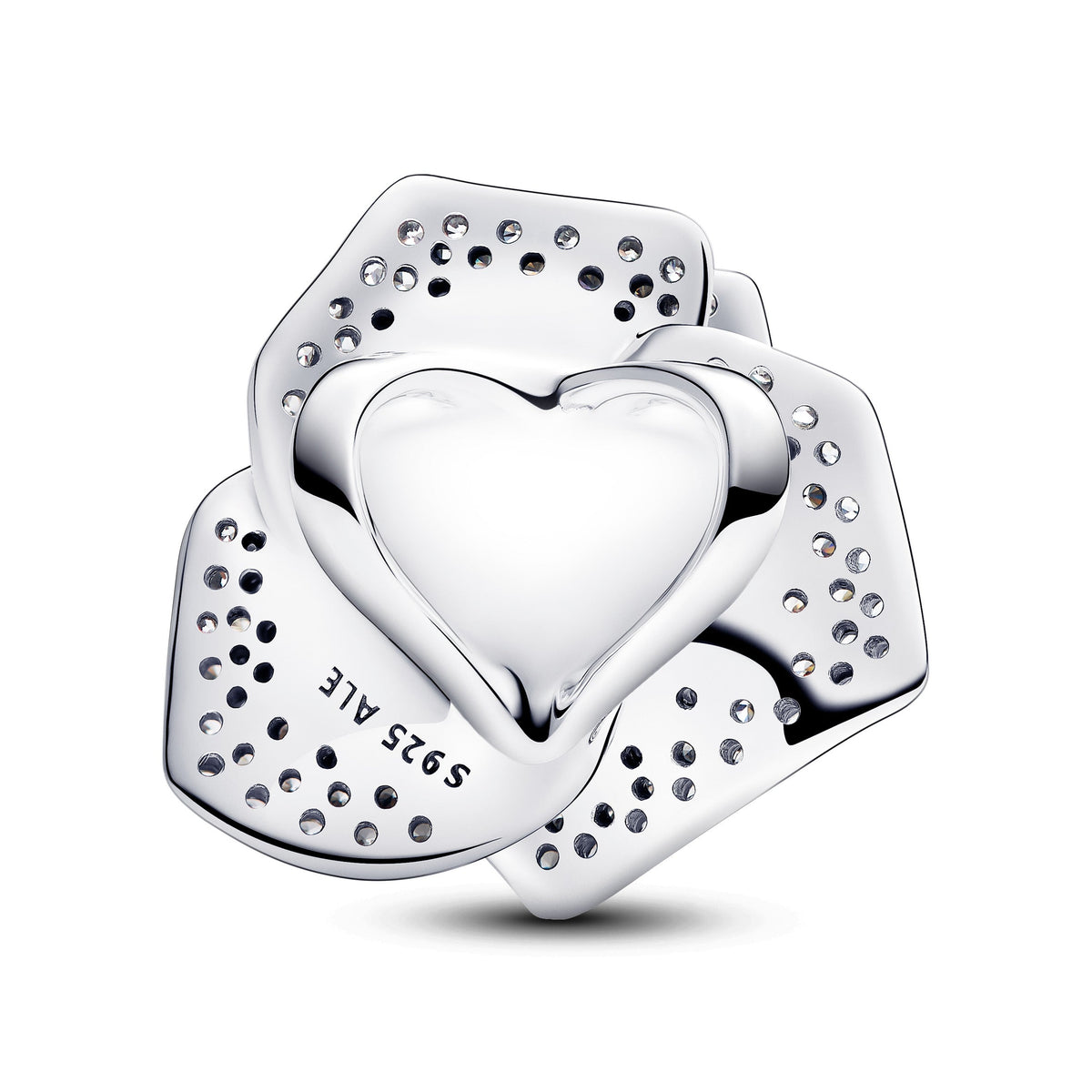 Charm – Sterling Silver – Sparkling Rose in Bloom Oversized