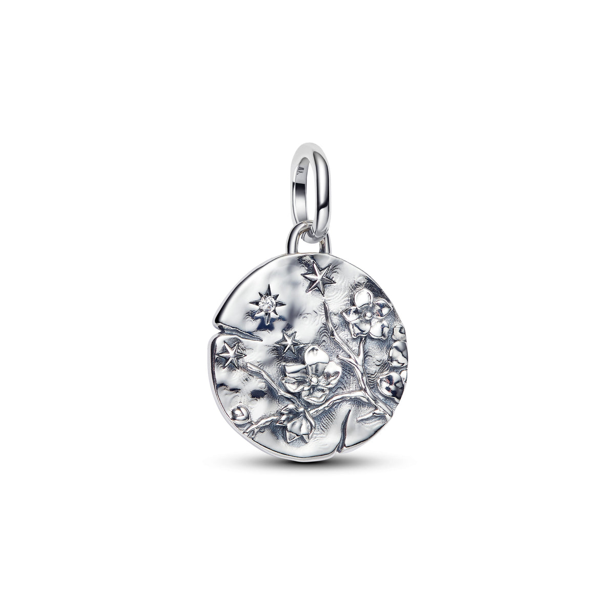 Charm – Sterling Silver – Cherry Blossom Medallion