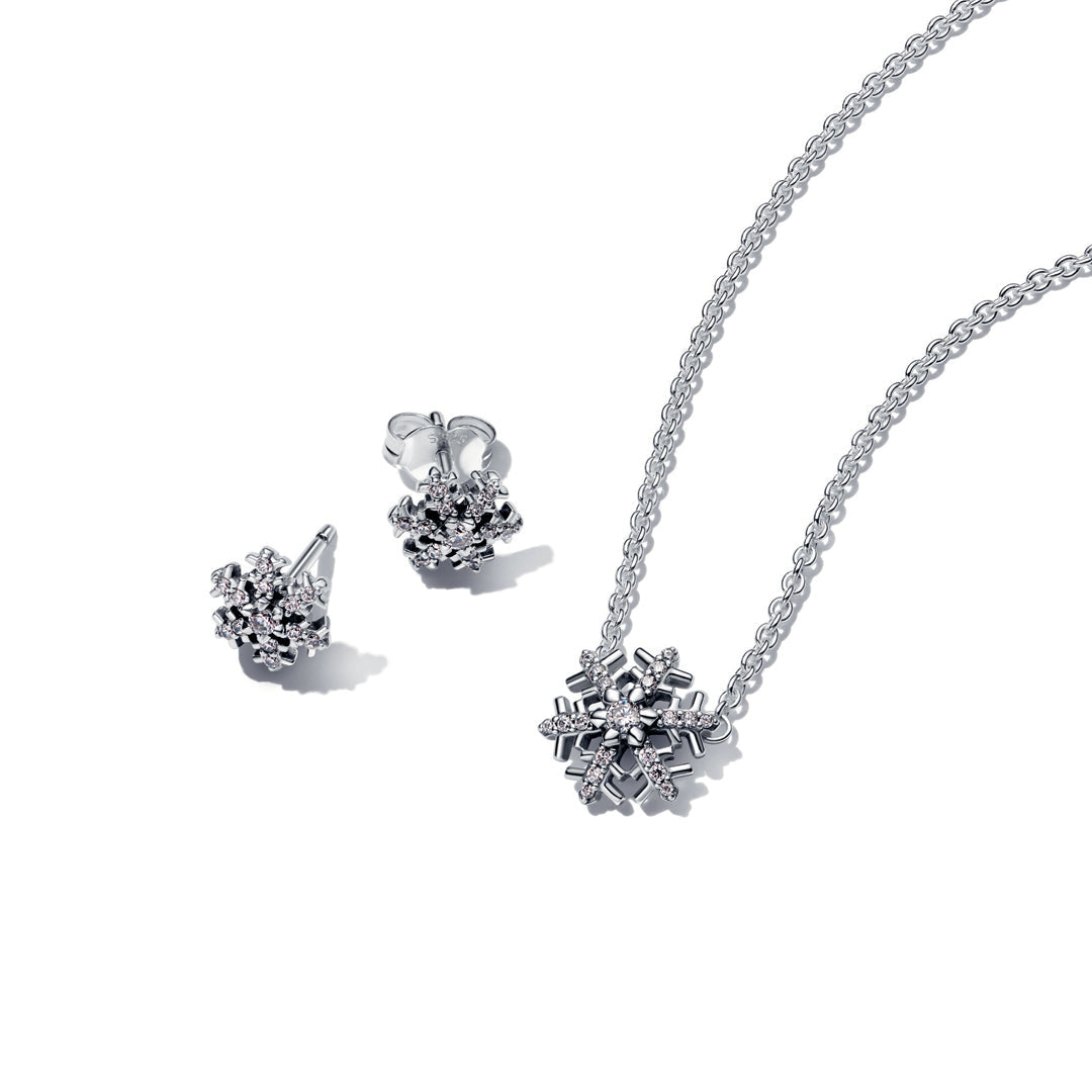 Gift Set – Sterling Silver – Sparkling Snowflake Jewellery