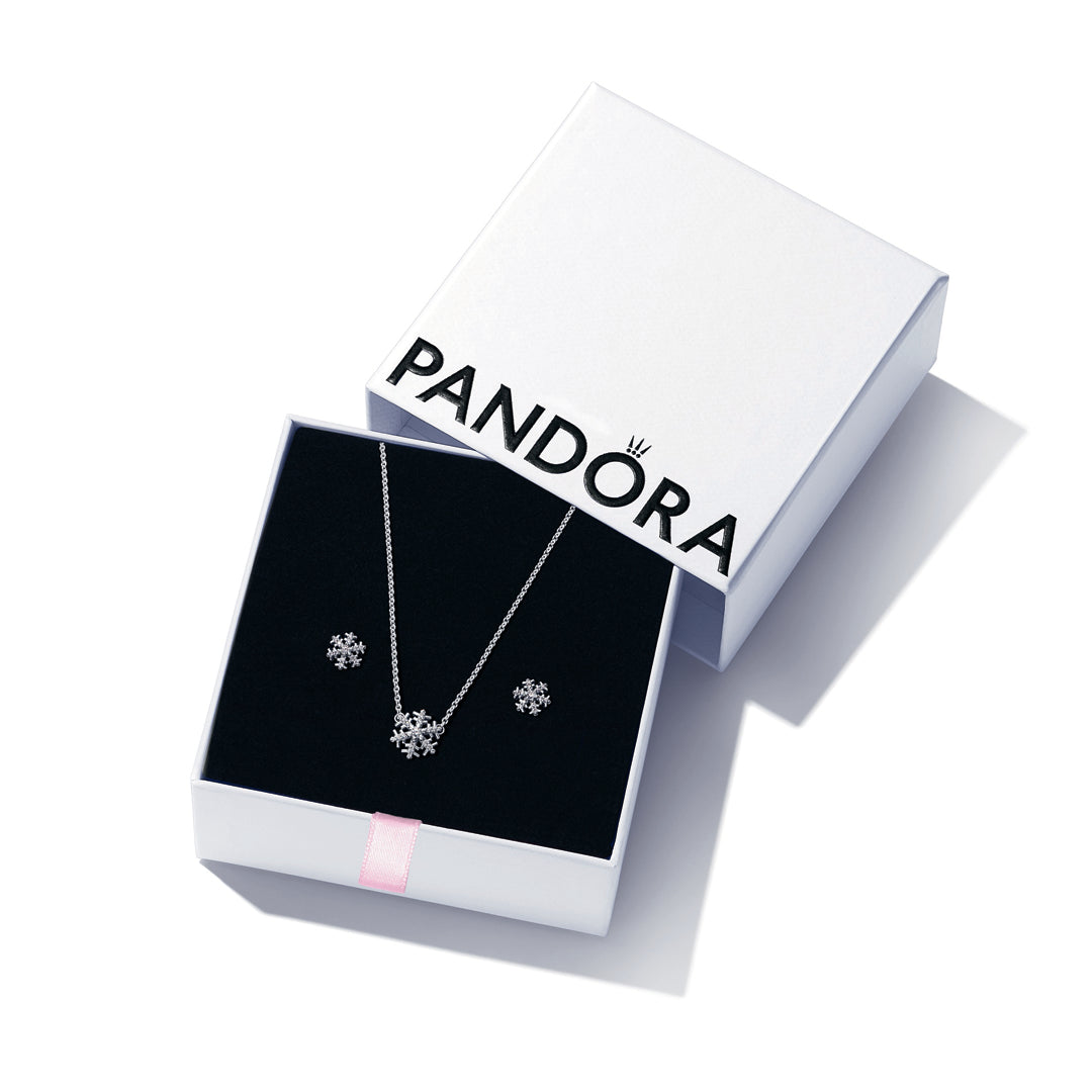 Gift Set – Sterling Silver – Sparkling Snowflake Jewellery