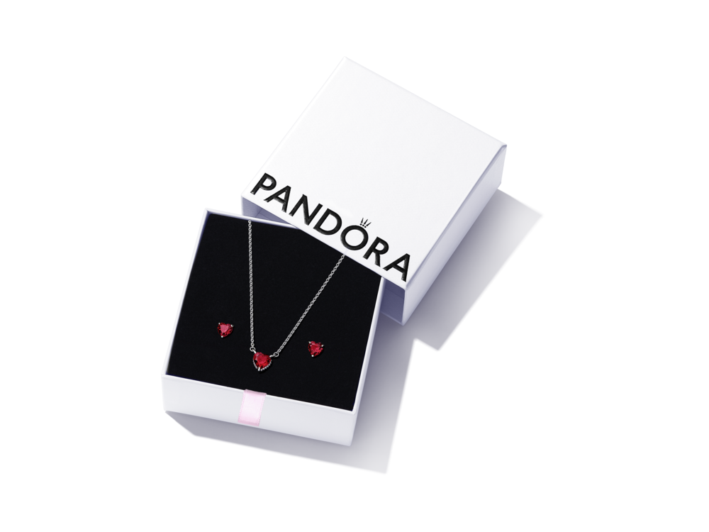 Gift Set – Sterling Silver – Sparkling Red Heart