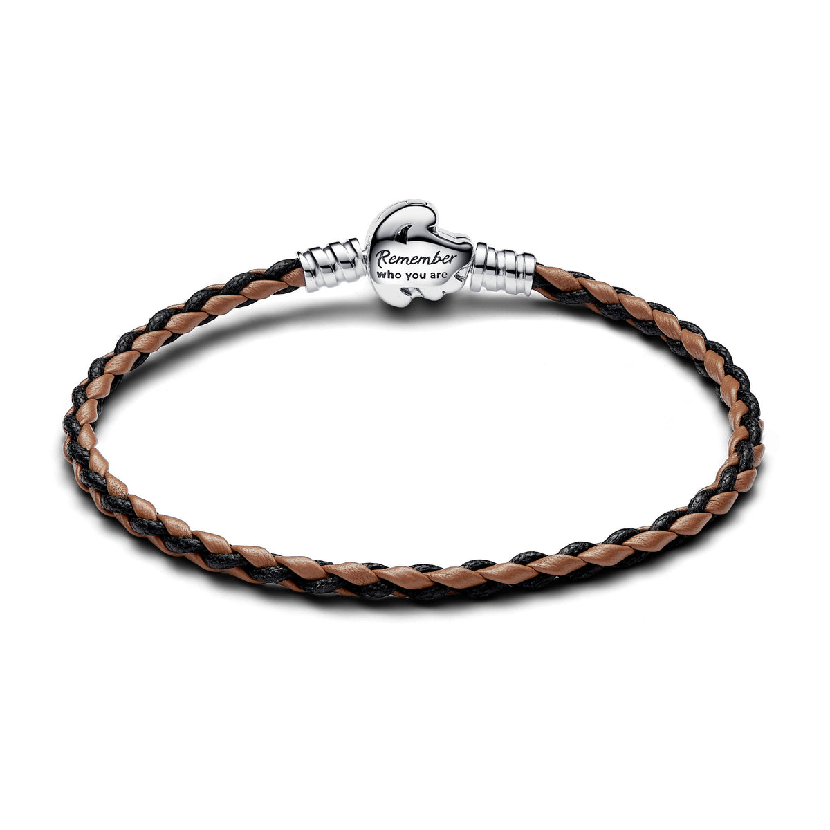 Bracelet – Sterling Silver – Disney The Lion King Clasp Pandora Moments Braided Leather