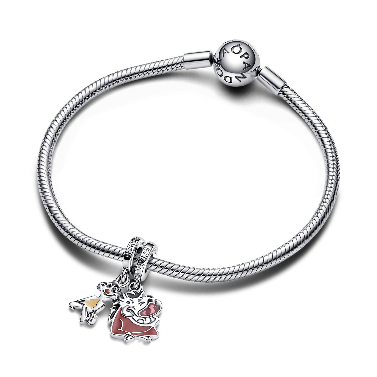 Dangle Charm – Sterling Silver – Disney The Lion King Timon & Pumbaa Splittable