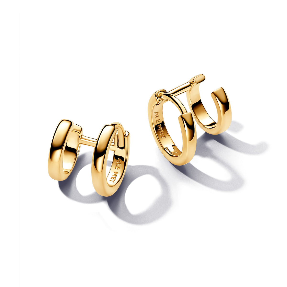 Hoop Earrings – 14k Gold-Plated – Double Huggie