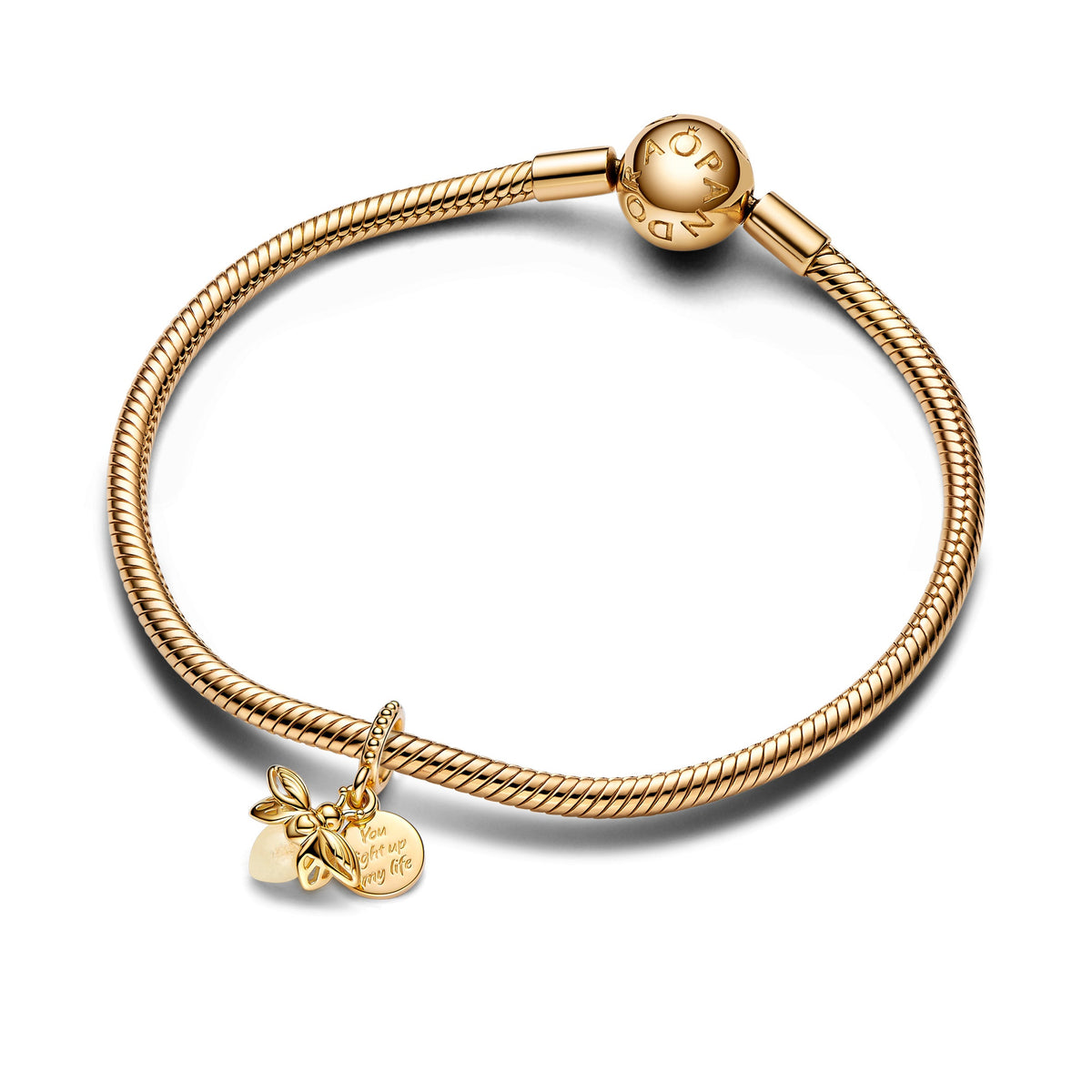 Dangle Charm – 14k Gold-Plated – Glow-in-the-dark Firefly