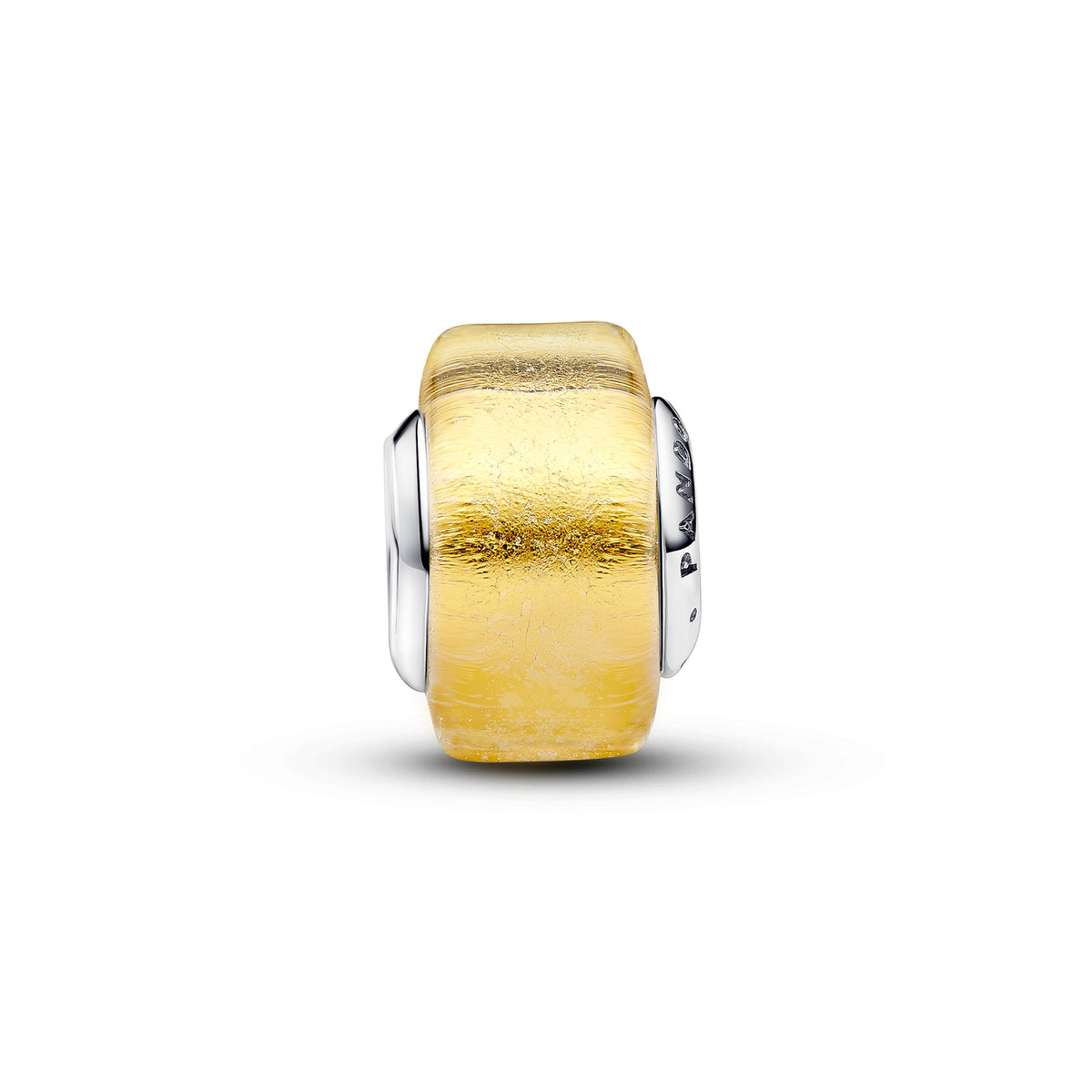 Charm – Sterling Silver – Golden Mini Murano Glass