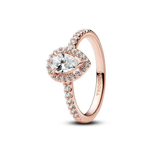 Ring – 14k Rose Gold-Plated – Sparkling Pear Halo