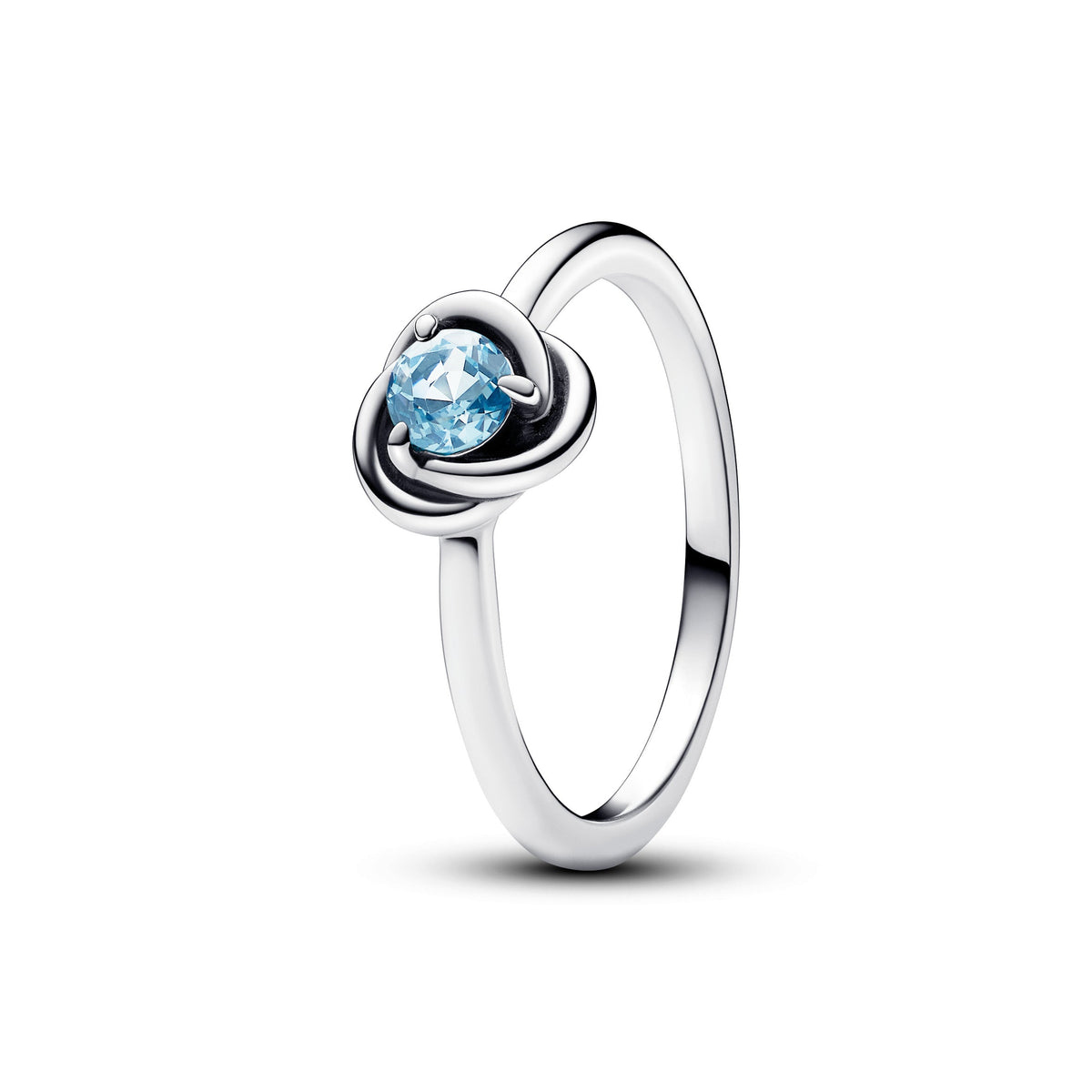 Ring – Sterling Silver – Sea Aqua Blue Eternity Circle