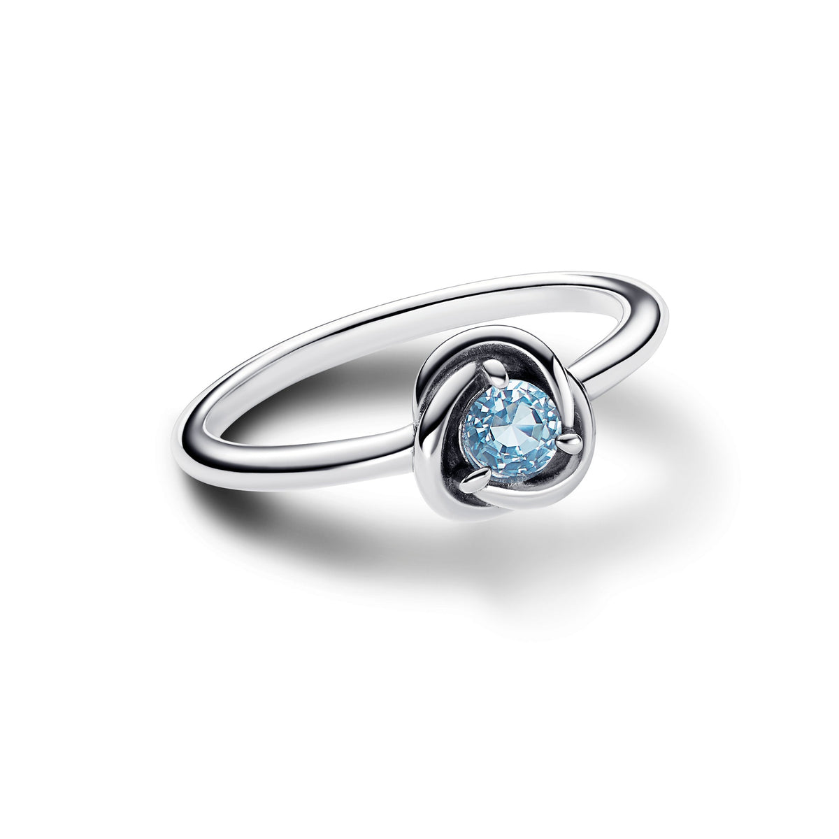 Ring – Sterling Silver – Sea Aqua Blue Eternity Circle