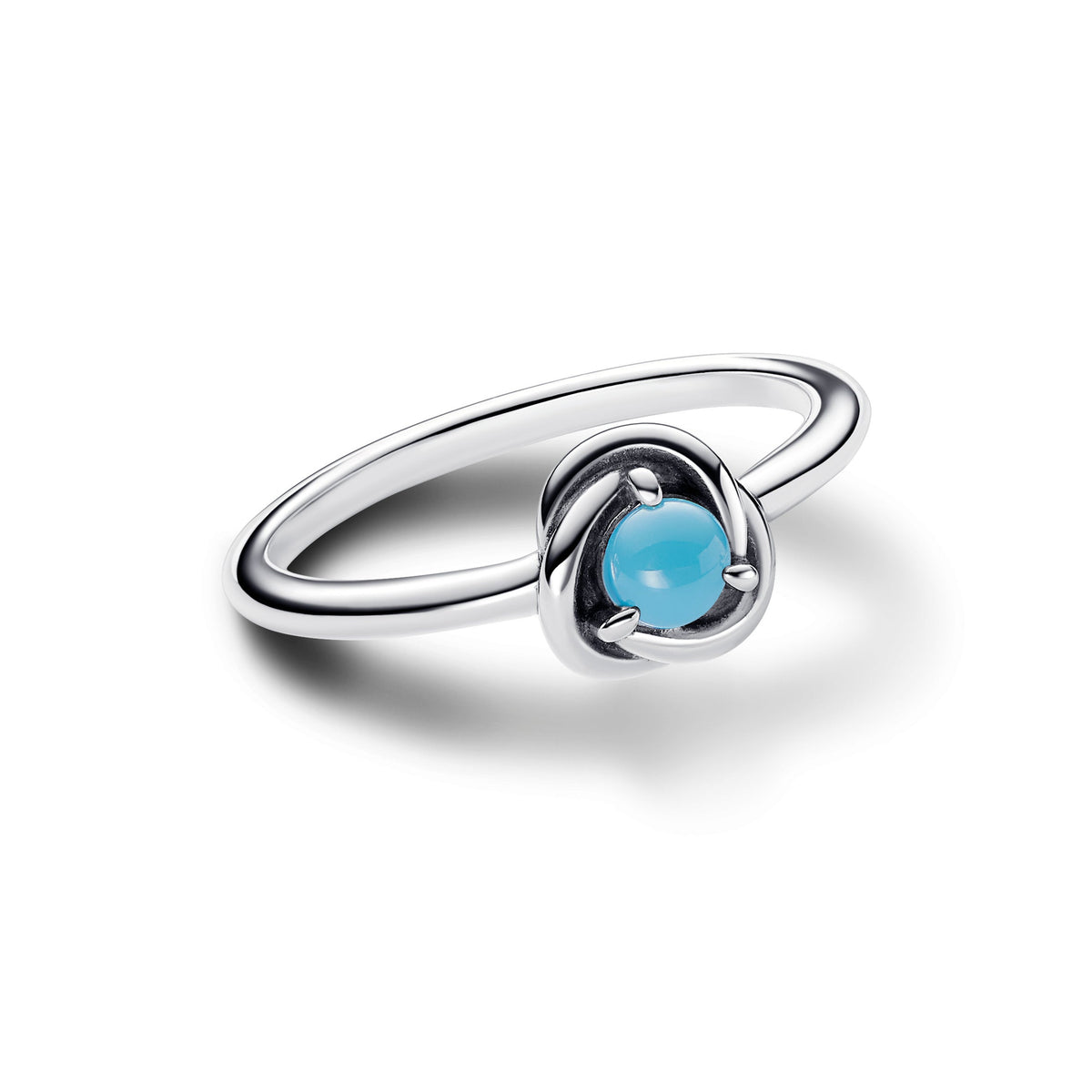 Ring – Sterling Silver – Turquoise Blue Eternity Circle