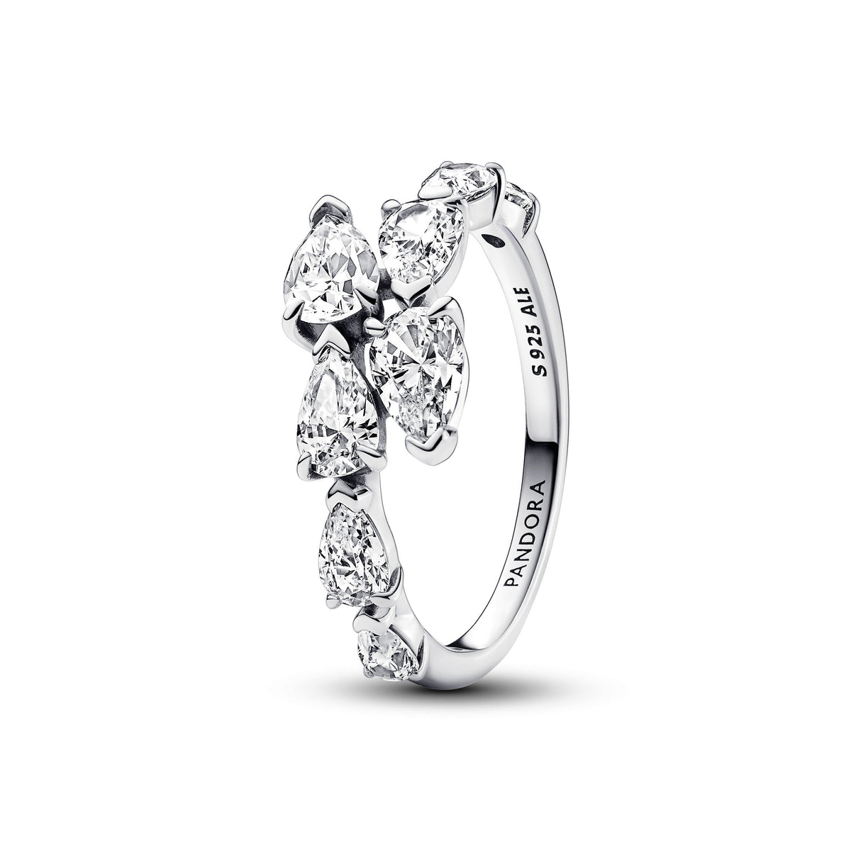 Ring – Sterling Silver – Sparkling Overlapping Band