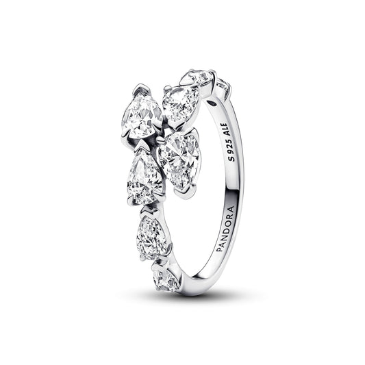 Ring – Sterling Silver – Sparkling Overlapping Band
