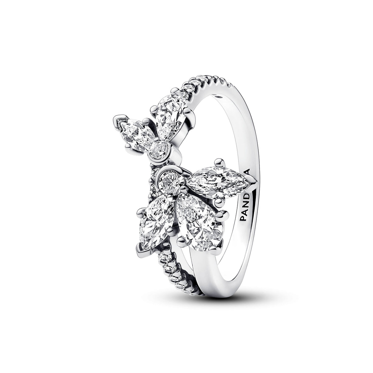 Ring – Sterling Silver – Sparkling Asymmetrical Herbarium Cluster