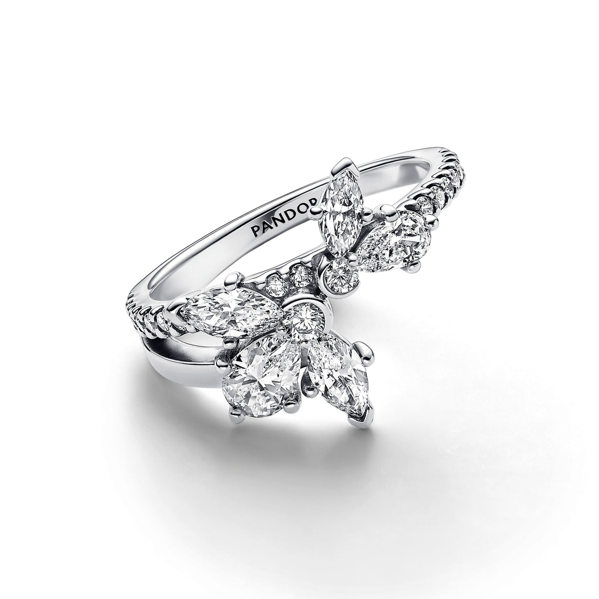 Ring – Sterling Silver – Sparkling Asymmetrical Herbarium Cluster