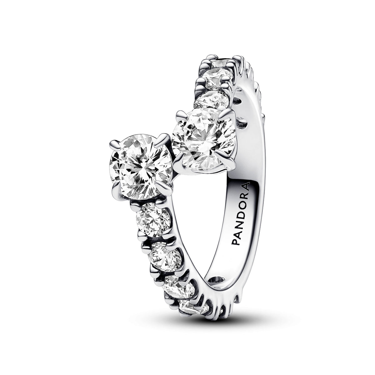 Ring – Sterling Silver – Sparkling Overlapping Band