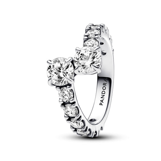 Ring – Sterling Silver – Sparkling Overlapping Band