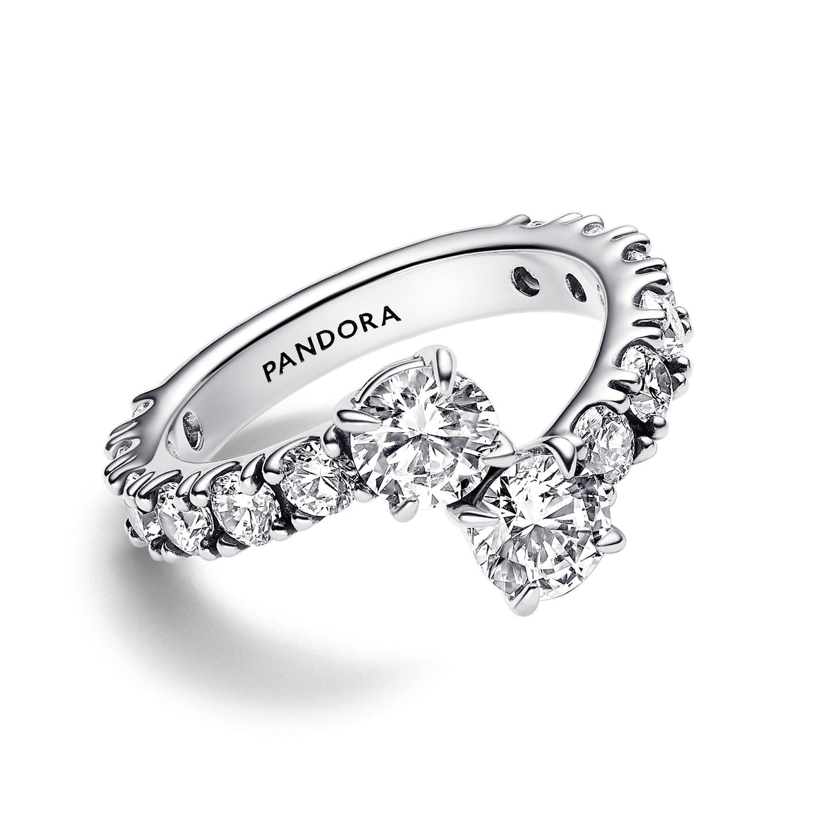 Ring – Sterling Silver – Sparkling Overlapping Band
