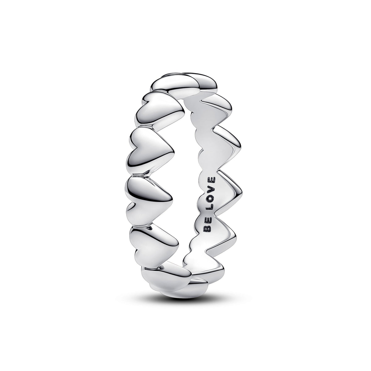 Ring – Sterling Silver – Row of Hearts
