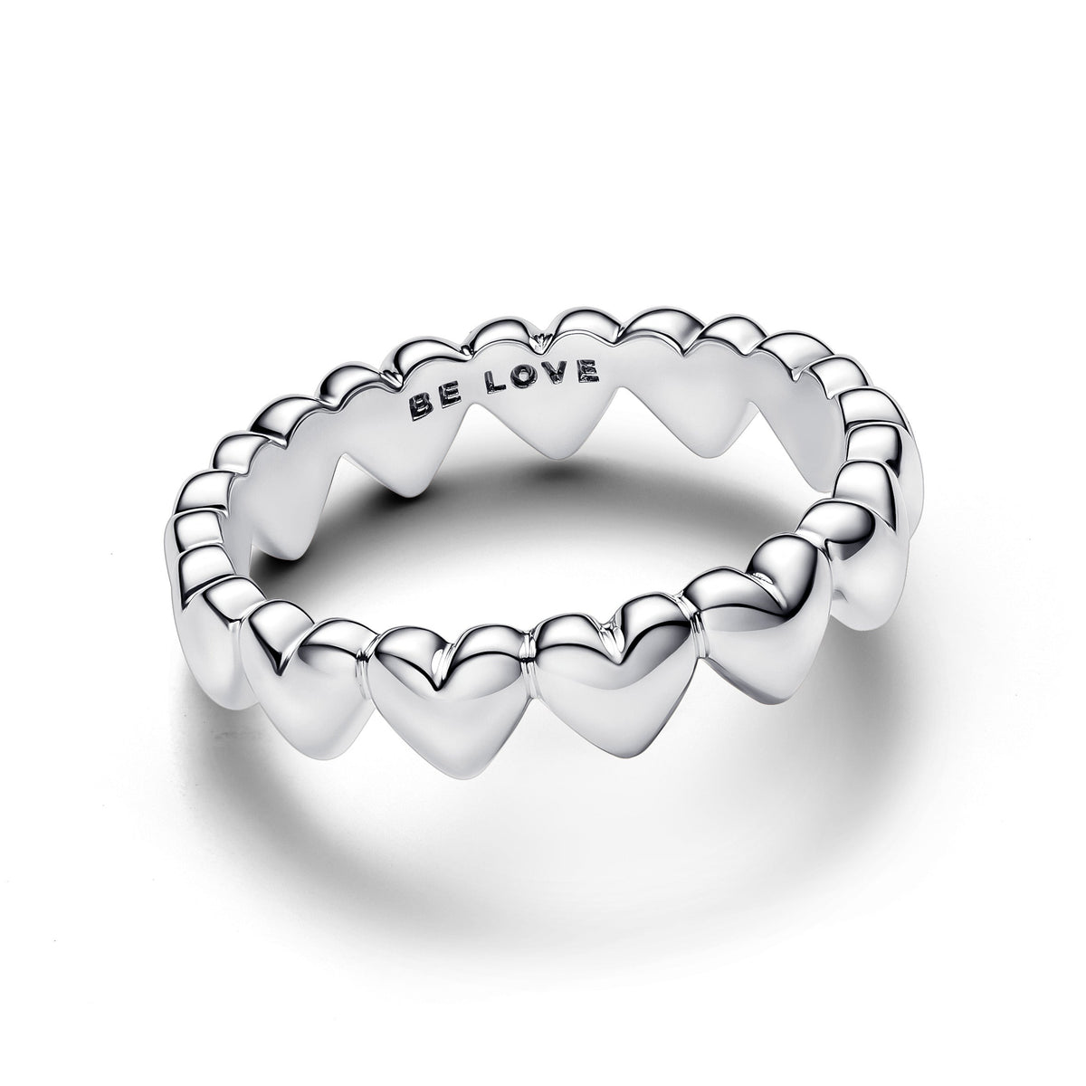 Ring – Sterling Silver – Row of Hearts