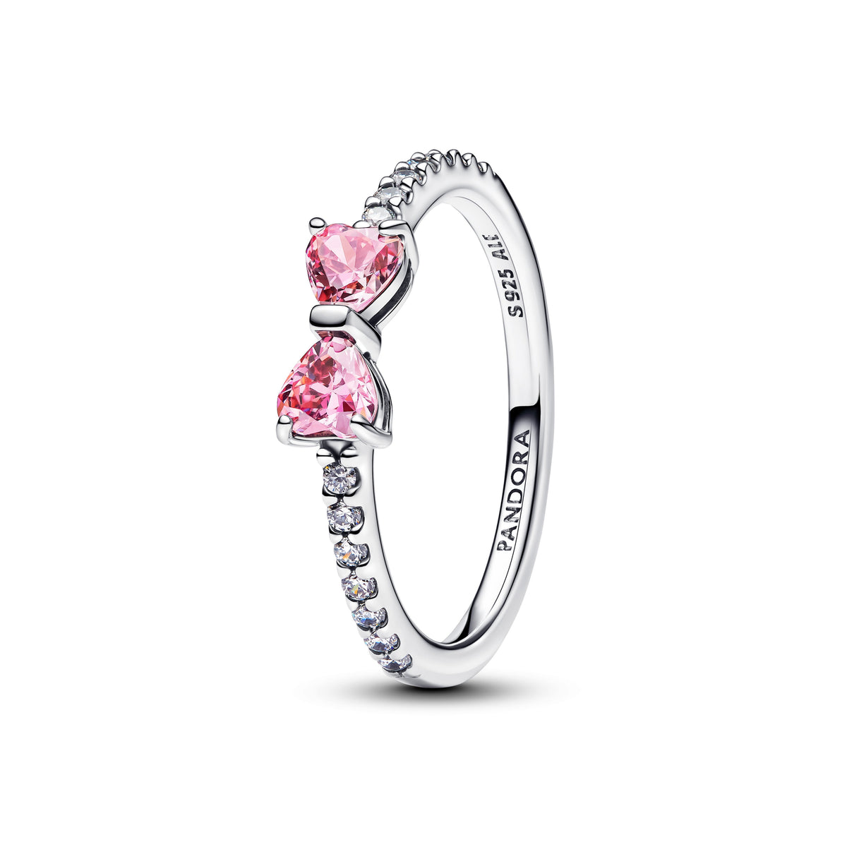 Ring – Sterling Silver – Sparkling Pink Bow