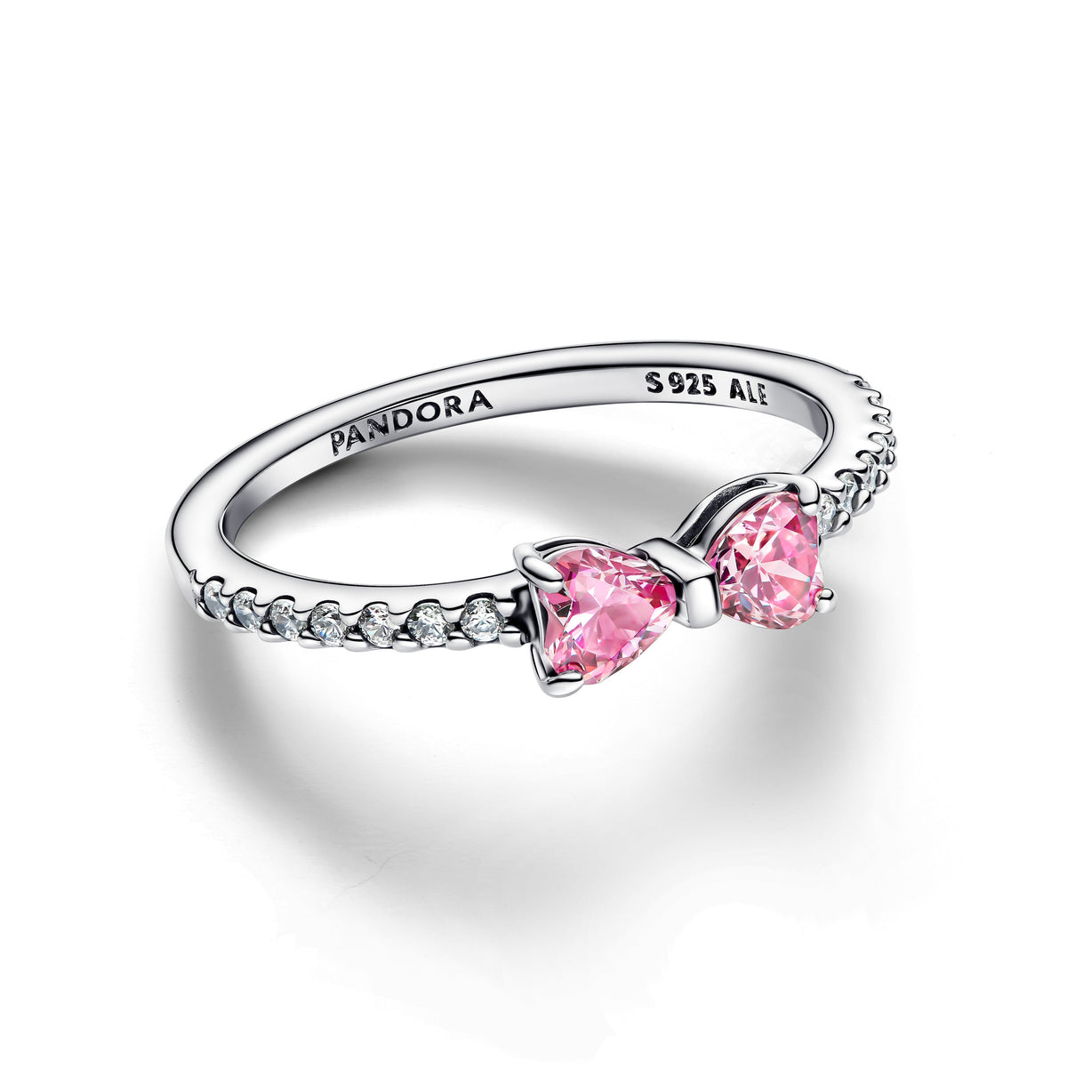 Ring – Sterling Silver – Sparkling Pink Bow