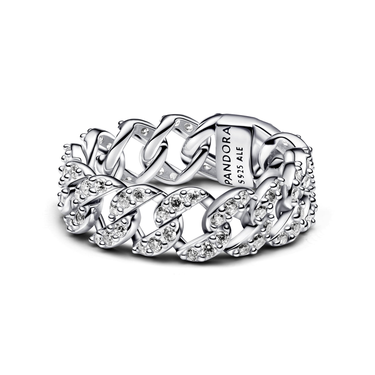 Ring – Sterling Silver – Pavé Cuban Chain