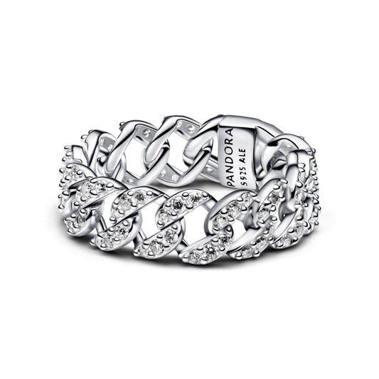 Ring – Sterling Silver – Pavé Cuban Chain