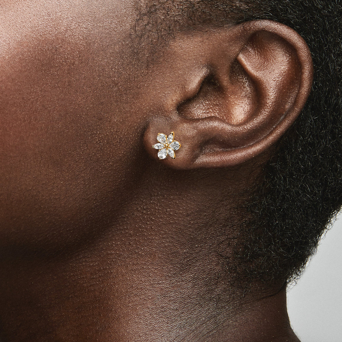 Stud Earrings – 14k Gold-Plated – Sparkling Herbarium Cluster