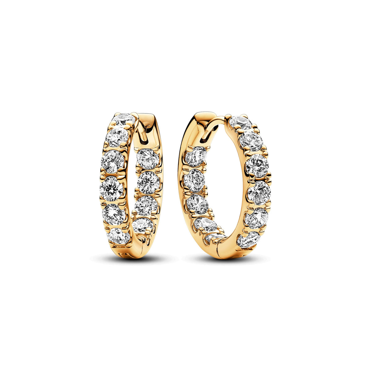 Hoop Earrings – 14k Gold-Plated – Sparkling Row Eternity