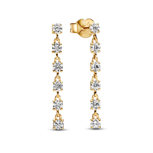 Drop Earrings – 14k Gold-Plated – Sparkling Stones