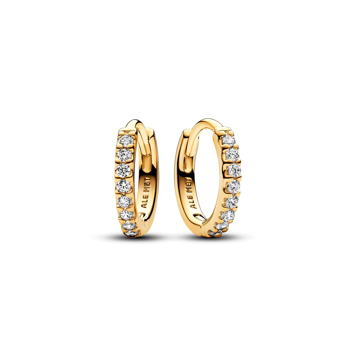 Hoop Earrings – 14k Gold-Plated – Sparkling Huggie