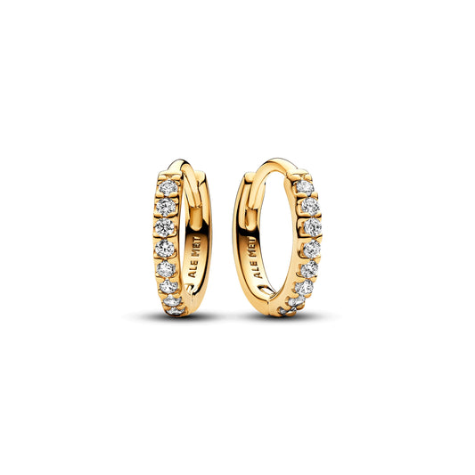 Hoop Earrings – 14k Gold-Plated – Sparkling Huggie