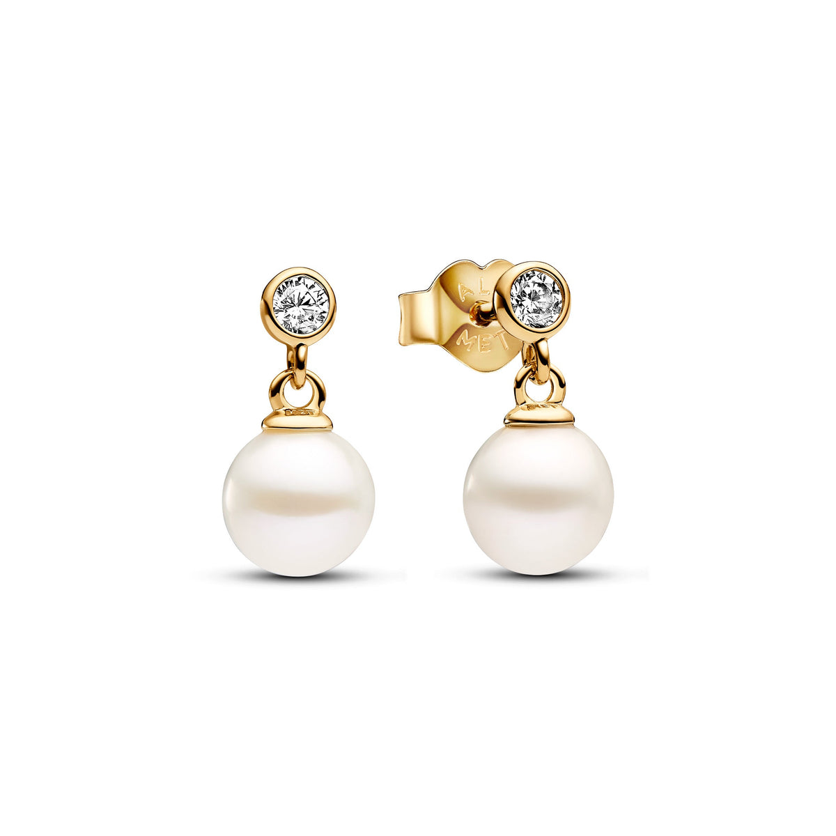 Drop Earrings – 14k Gold-Plated – Treated Freshwater Cultured Pearl & Stone